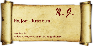 Major Jusztus névjegykártya